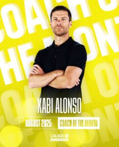 Xabi Alonso wins La Liga coach of the month for August 2025